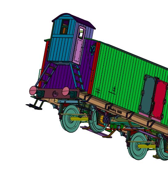 有轨铁路木制运载货车