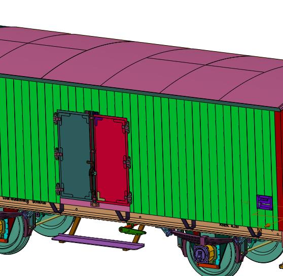 有轨铁路木制运载货车
