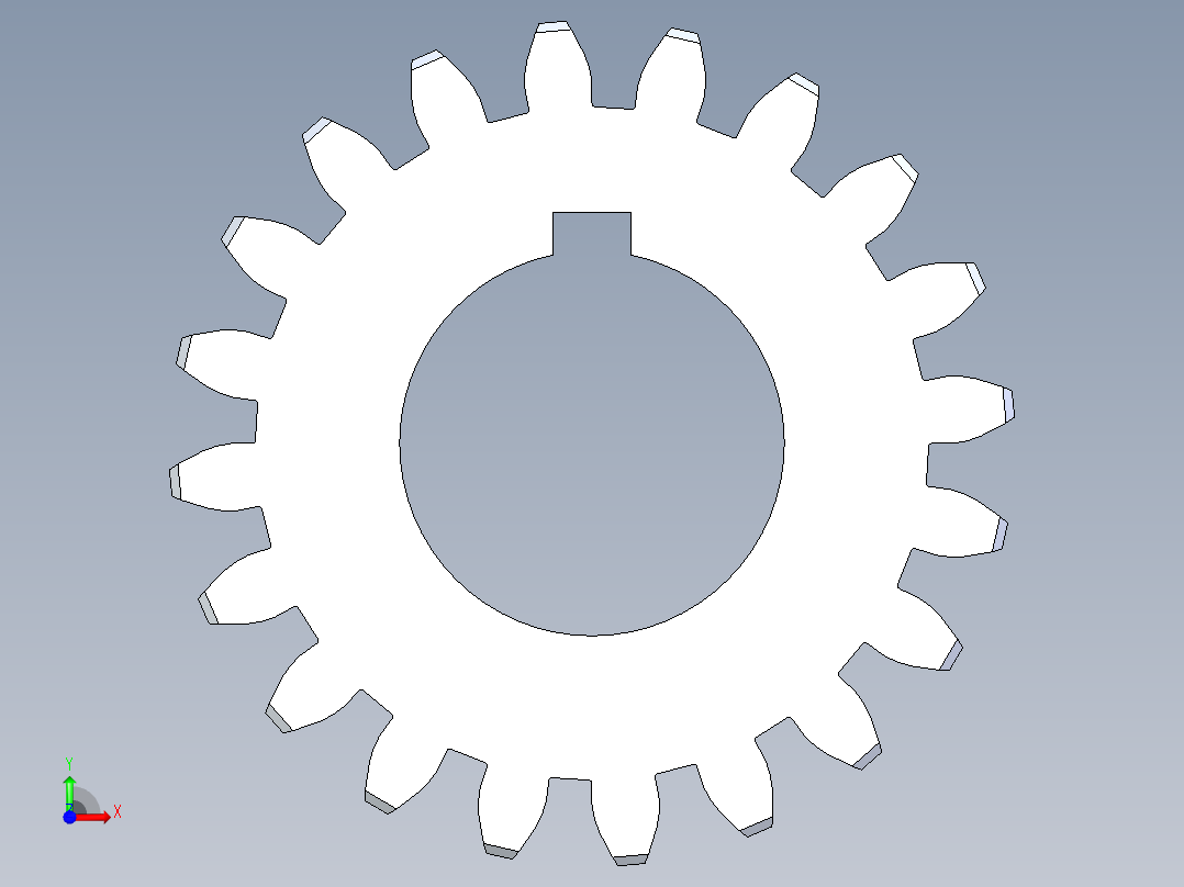 正齿轮压力角20 -16dp-20pa-20t spur gear前视图