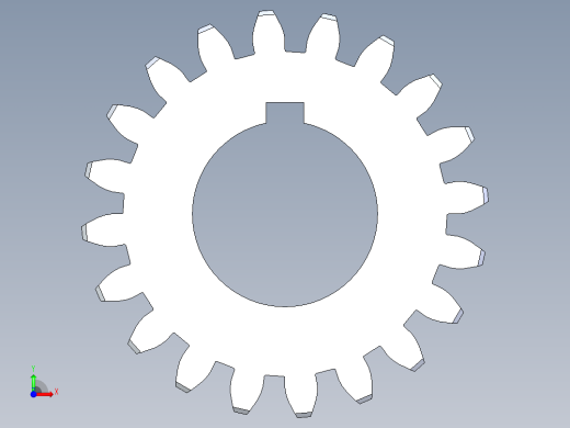 正齿轮压力角20 -16dp-20pa-20t spur gear前视缩略图