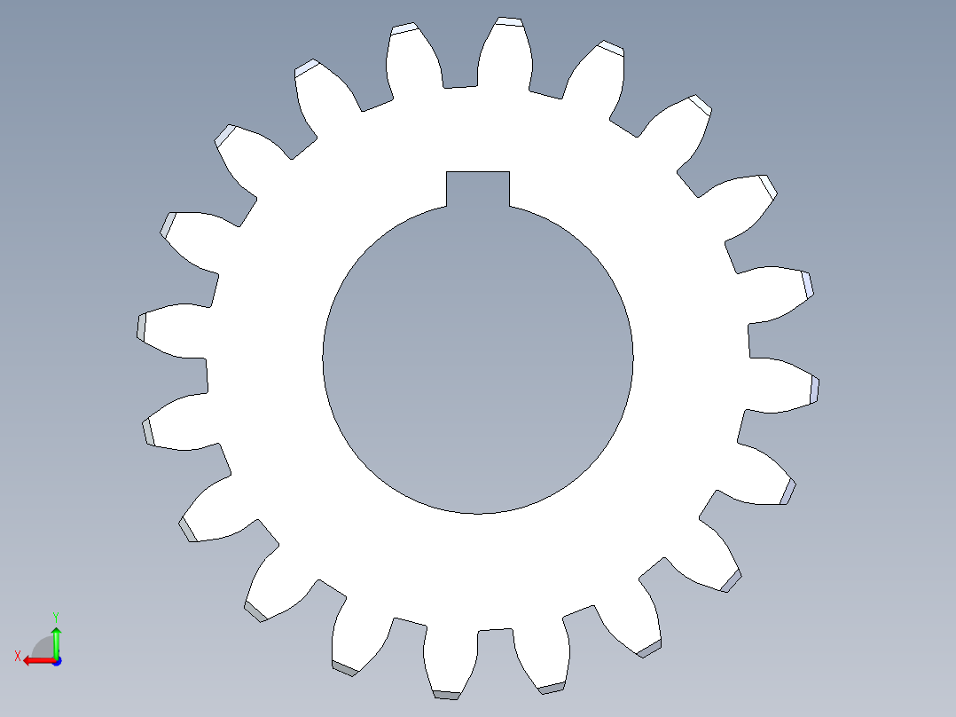 正齿轮压力角20 -16dp-20pa-20t spur gear后视图