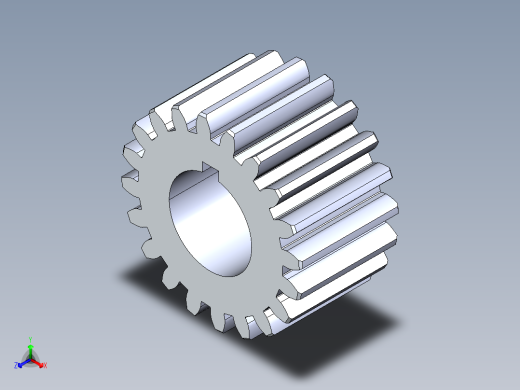 正齿轮压力角20 -16dp-20pa-20t spur gear正等轴测缩略图