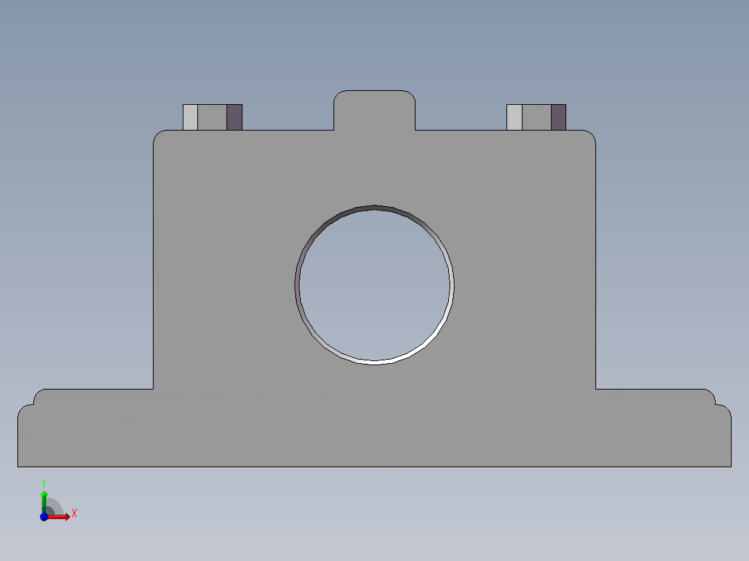 对开式两螺柱正滑动轴承座H2035前视图