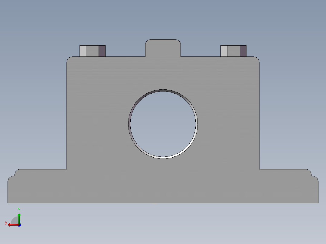 对开式两螺柱正滑动轴承座H2035后视图
