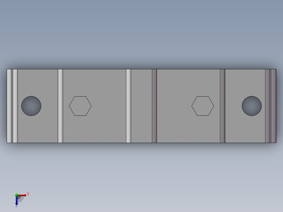 对开式两螺柱正滑动轴承座H2035俯视图