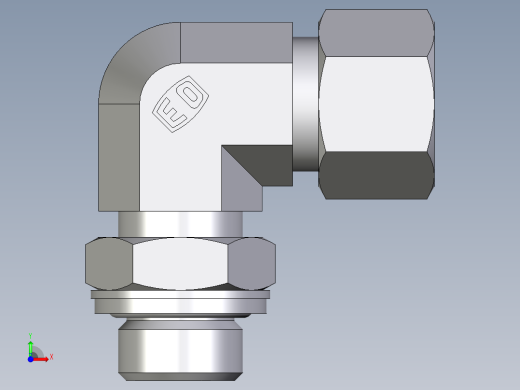 卡套式工业通用硬管接头EO_Adjustable_Locknut_elbow_WEE12ZLRCF前视缩略图