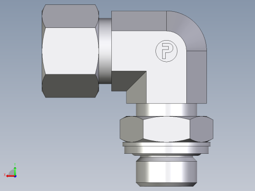 卡套式工业通用硬管接头EO_Adjustable_Locknut_elbow_WEE12ZLRCF后视缩略图