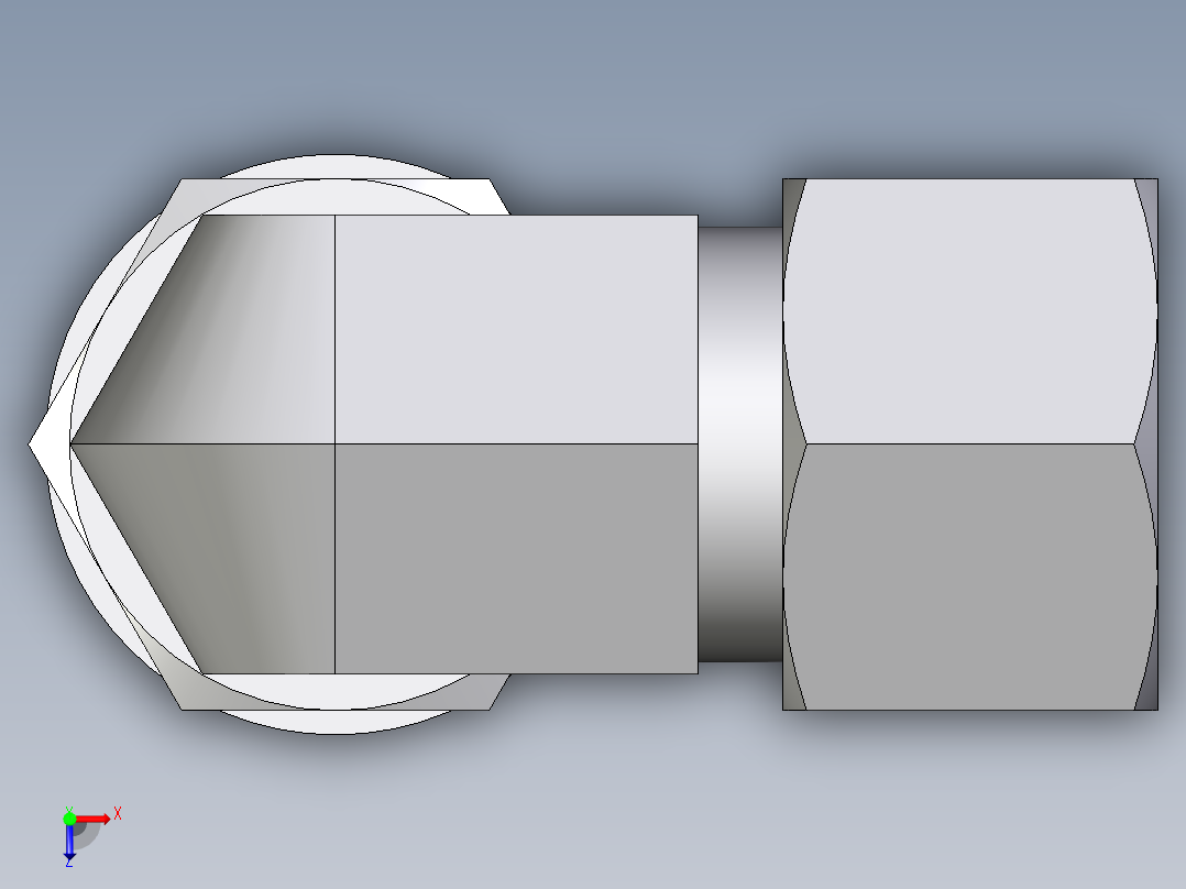 卡套式工业通用硬管接头EO_Adjustable_Locknut_elbow_WEE12ZLRCF俯视图