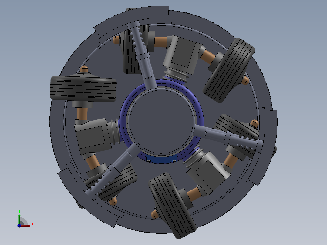 管道内壁自动清洁装置前视图