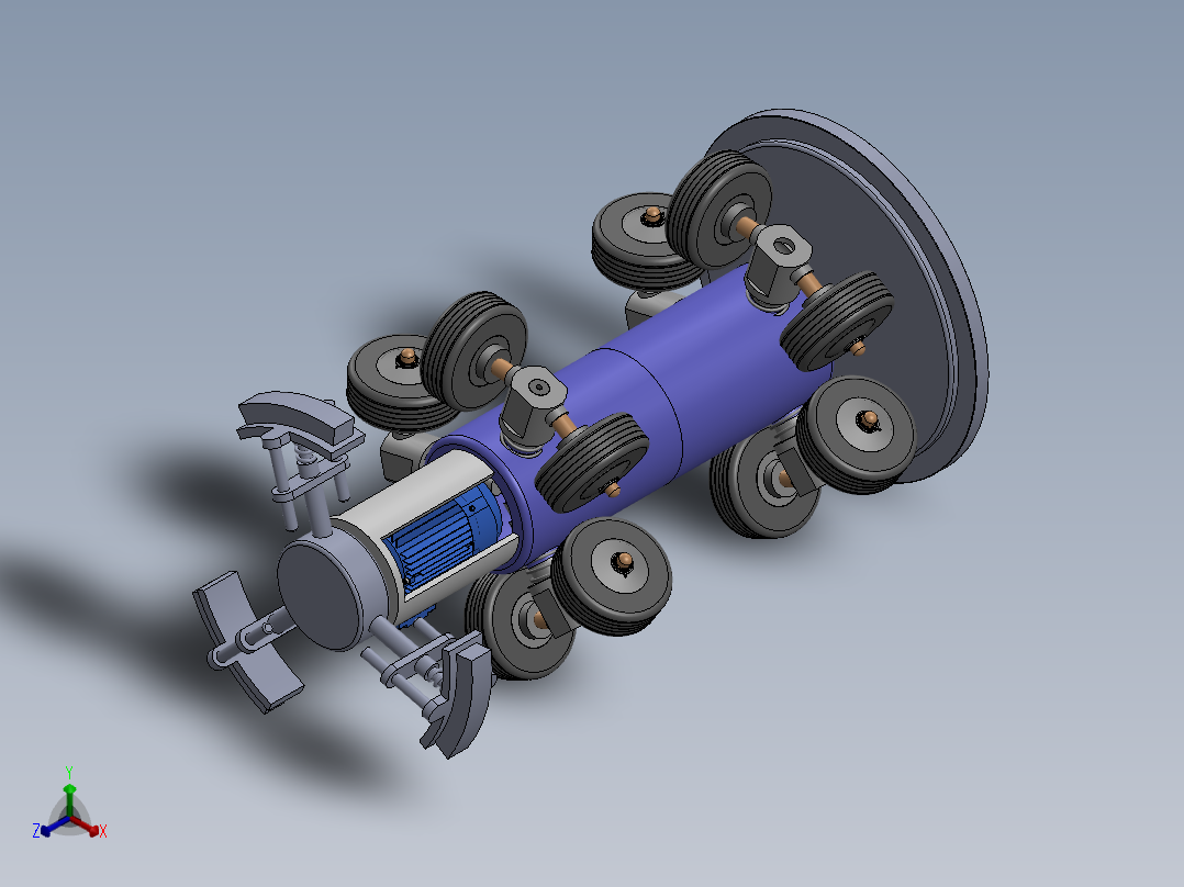 管道内壁自动清洁装置正等轴测图
