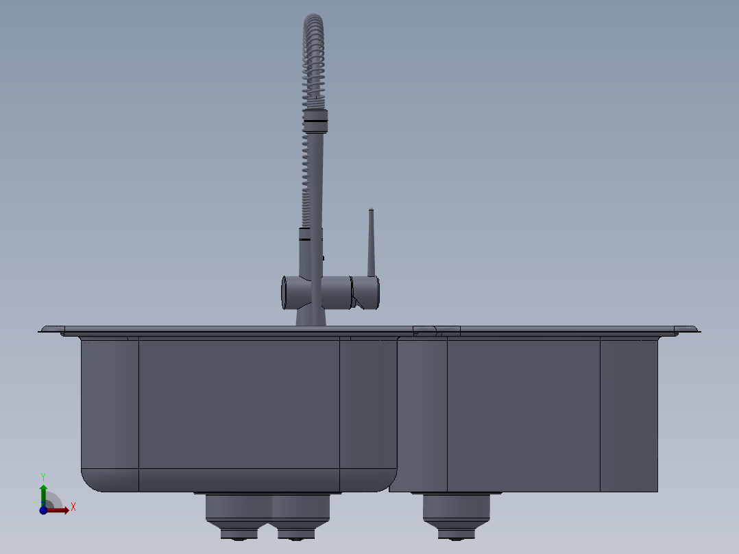 水槽、不锈钢水槽(148)前视图