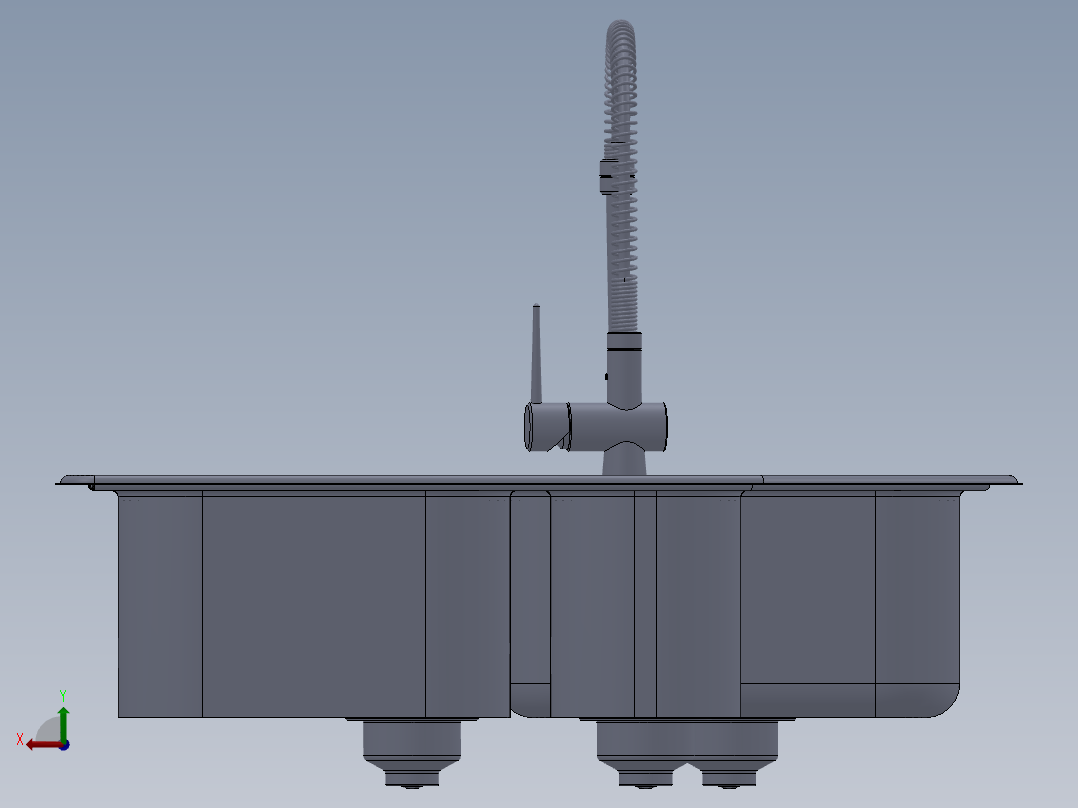 水槽、不锈钢水槽(148)后视图