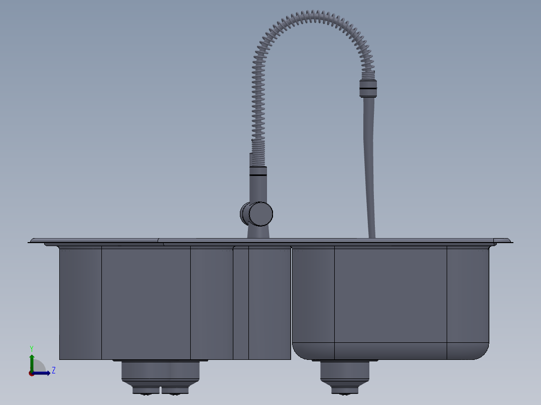 水槽、不锈钢水槽(148)左视图