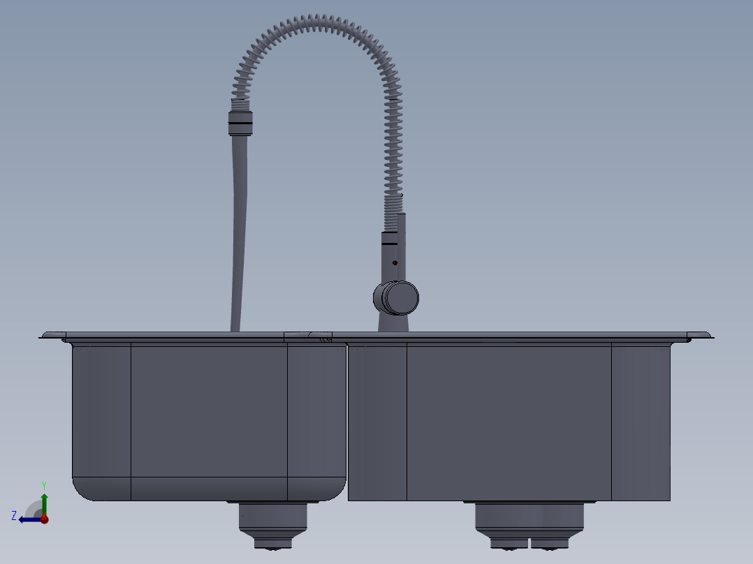水槽、不锈钢水槽(148)右视图