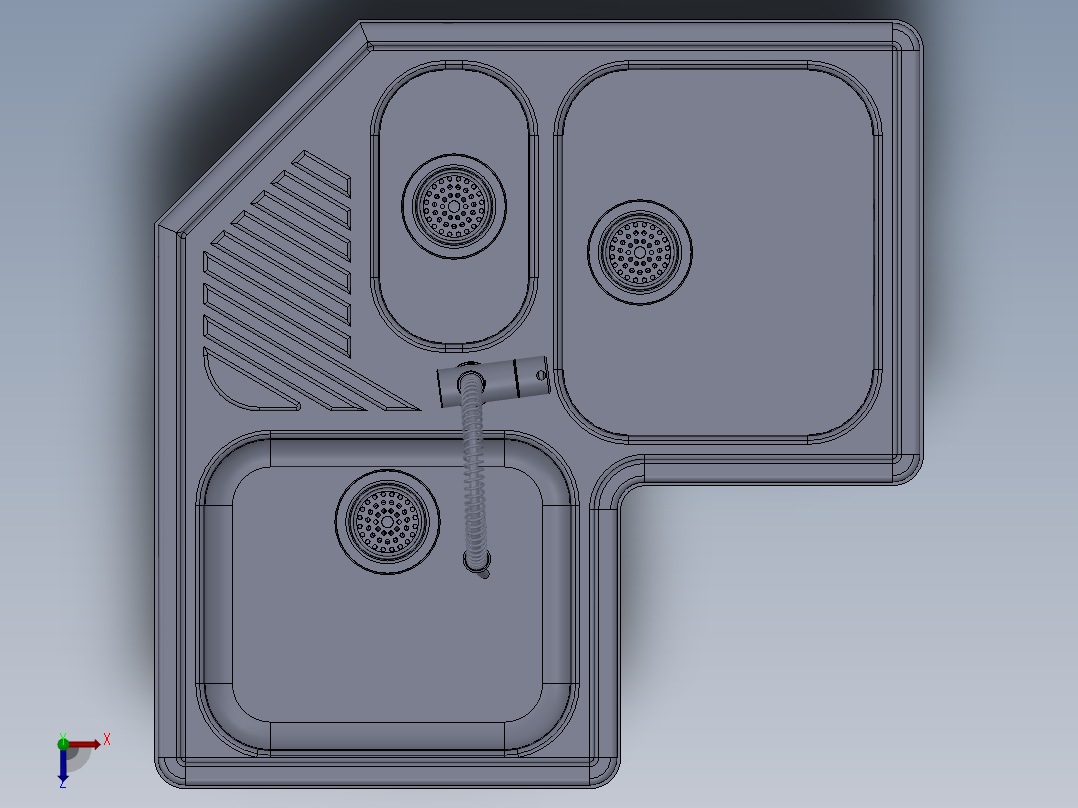 水槽、不锈钢水槽(148)俯视图