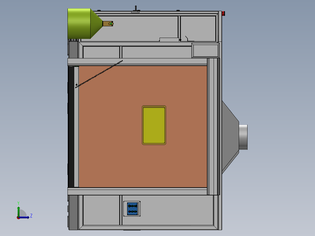 单机器人3工位工作站sw20左视图