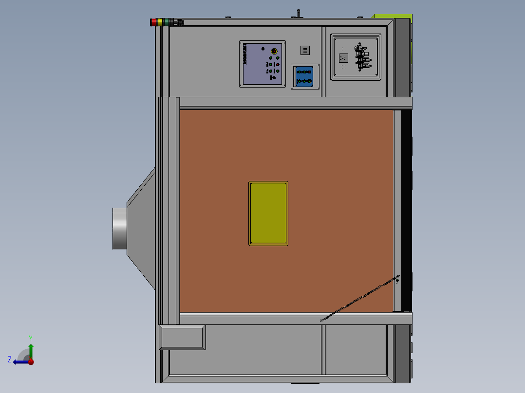 单机器人3工位工作站sw20右视图