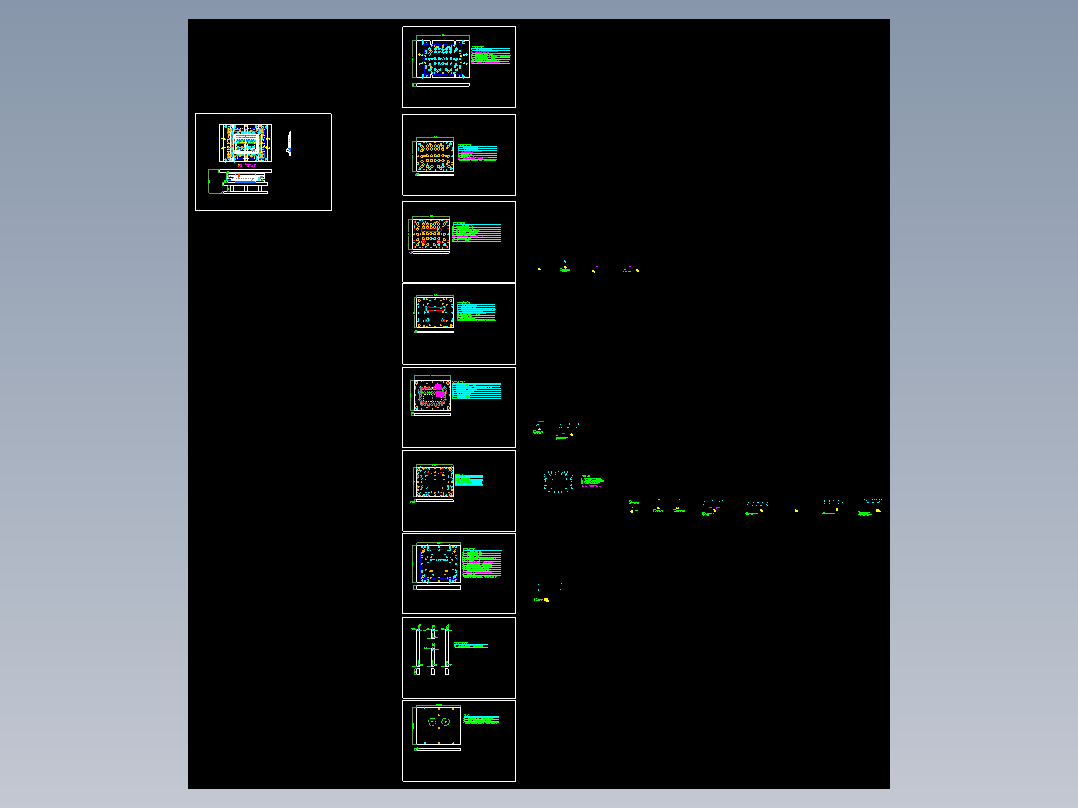 笔记本D壳冲网孔冲压模具设计图