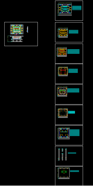 笔记本D壳冲网孔冲压模具设计图