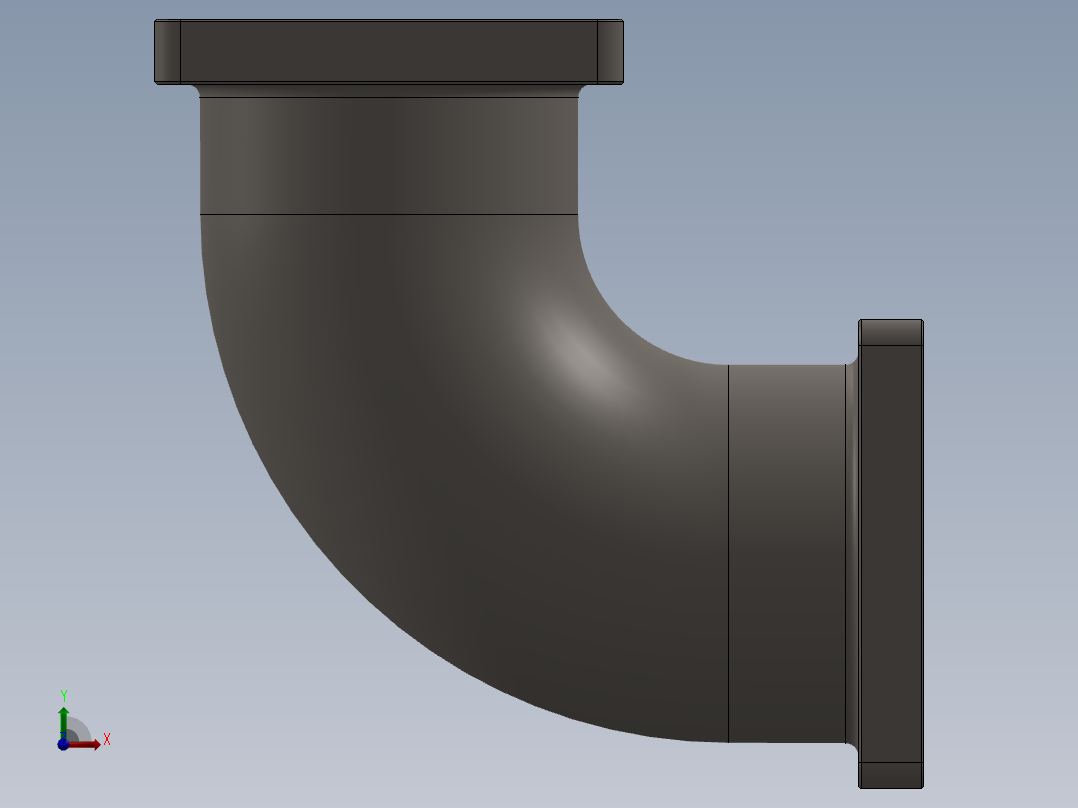 角形管接头前视图