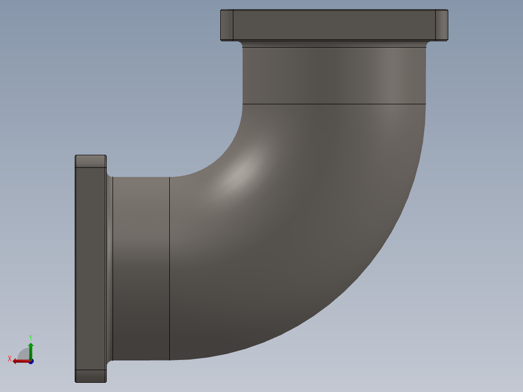 角形管接头后视图