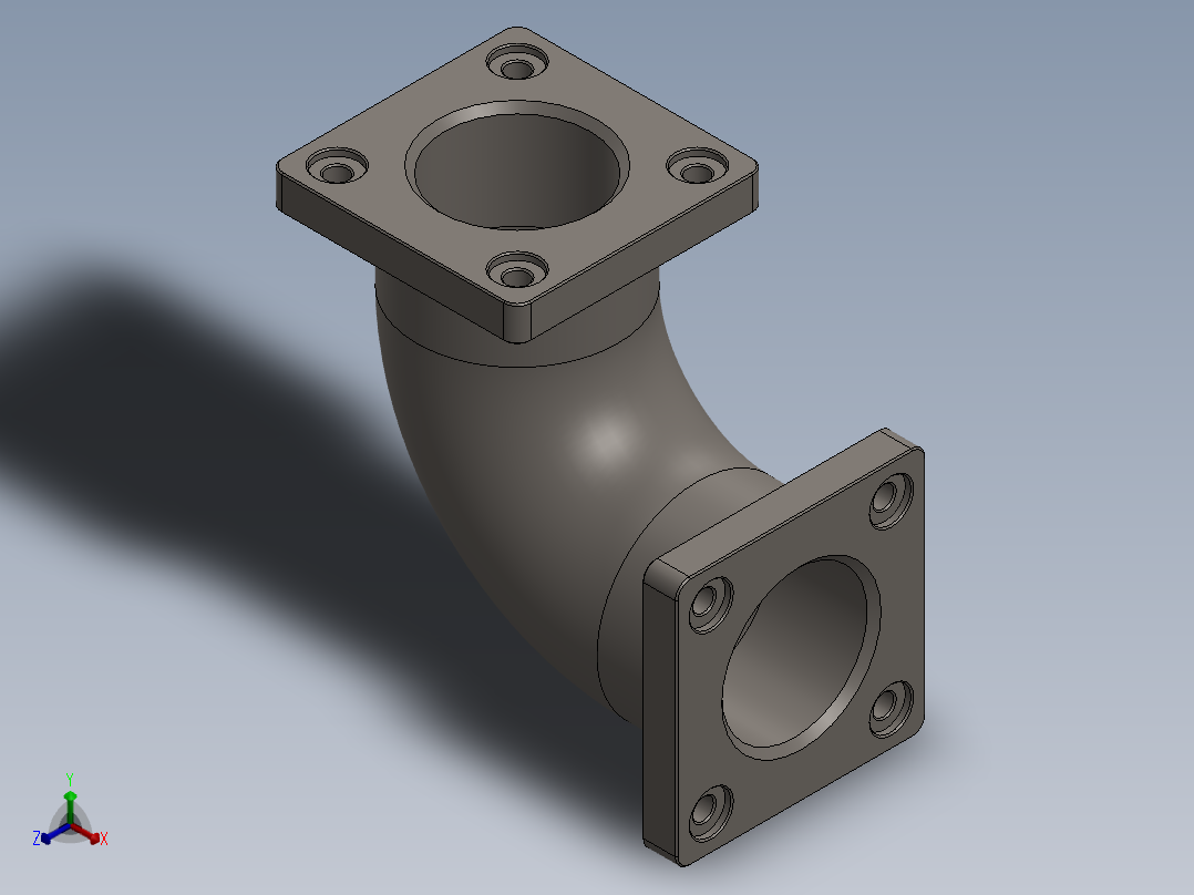 角形管接头正等轴测图