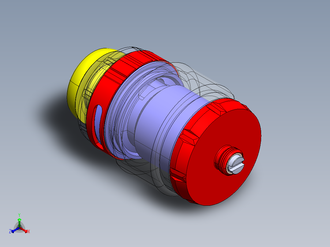 电子烟罐正等轴测图