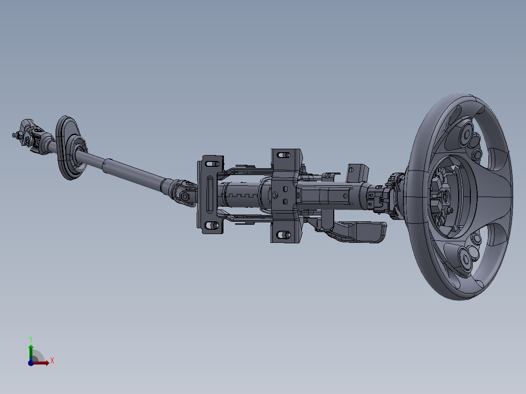 Smart汽车转向柱总成前视图