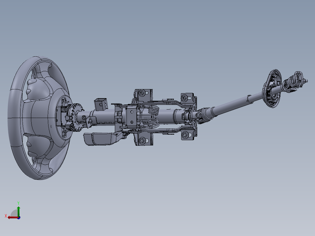 Smart汽车转向柱总成后视图