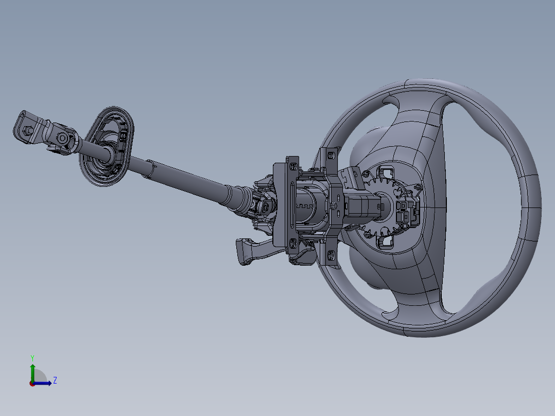 Smart汽车转向柱总成左视图