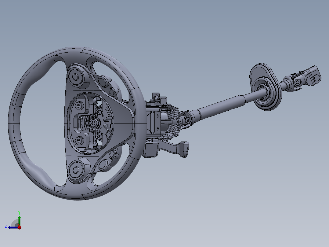 Smart汽车转向柱总成右视图