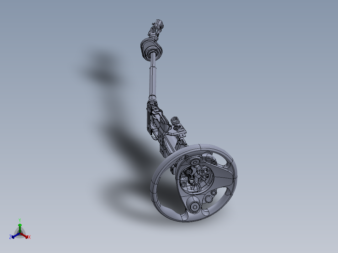 Smart汽车转向柱总成正等轴测图