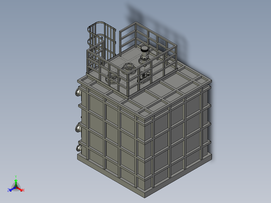 节能储油罐橇正等轴测图