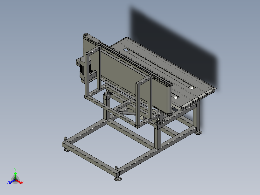 检测输送线的翻转机主视图