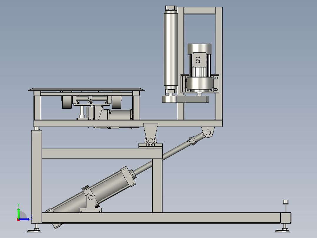 检测输送线的翻转机左视图