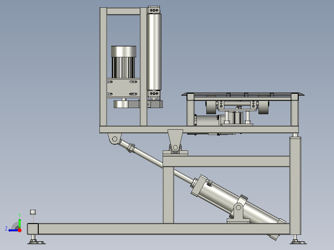 检测输送线的翻转机右视图