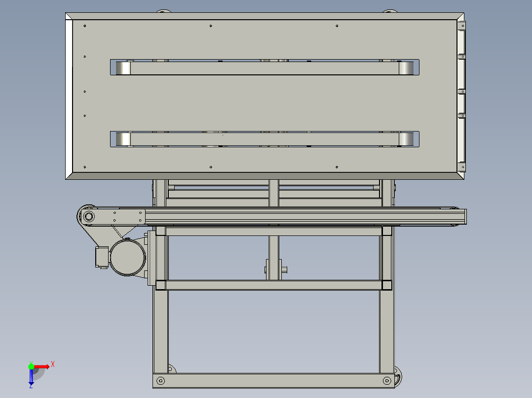 检测输送线的翻转机俯视图
