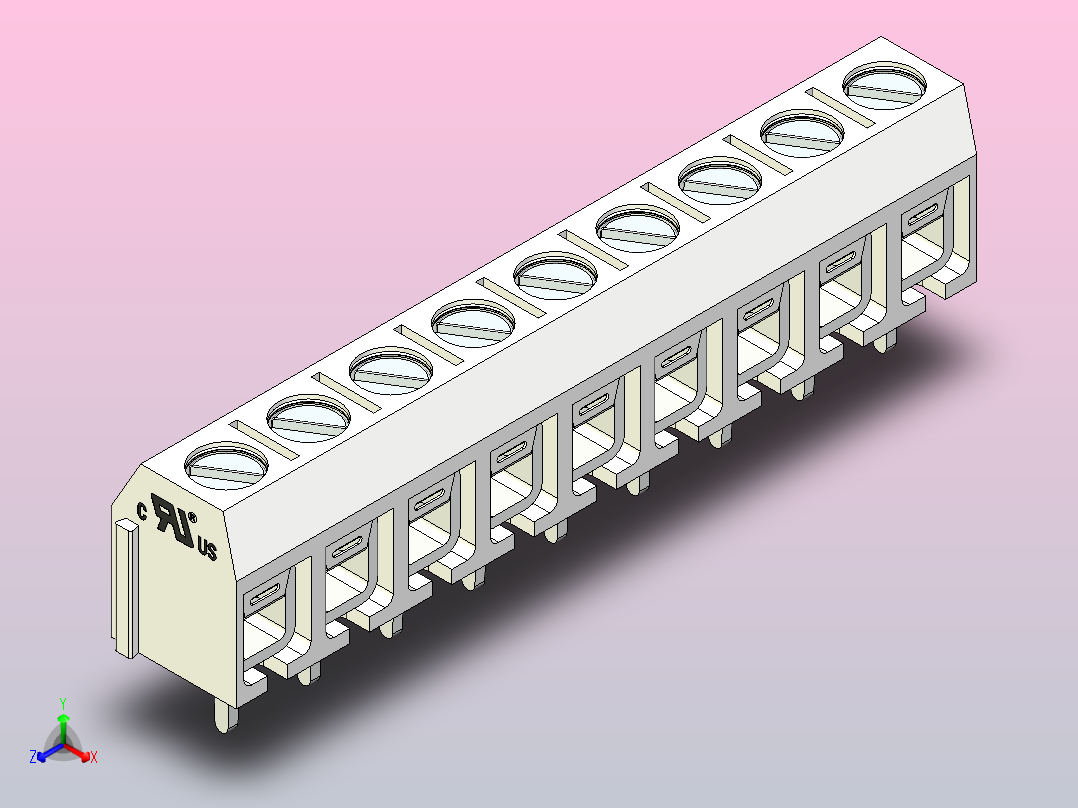 9针DG306 5白色间距5毫米正等轴测图