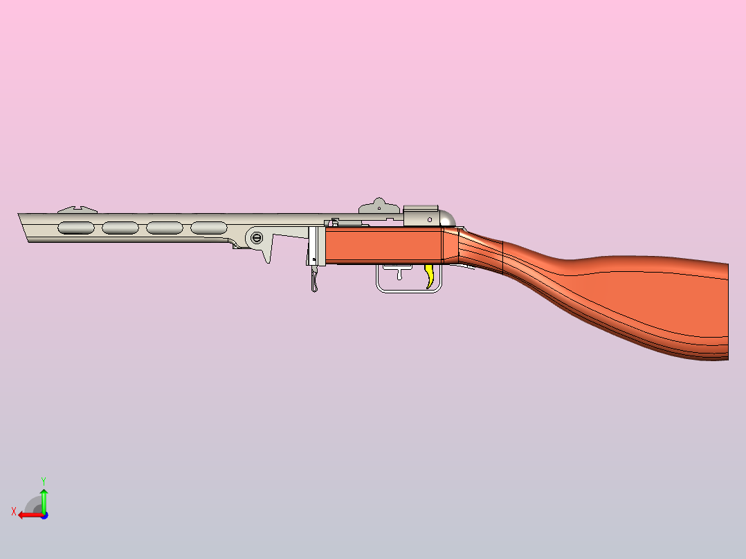 PPSH41-历史俄罗斯抗衡枪后视图