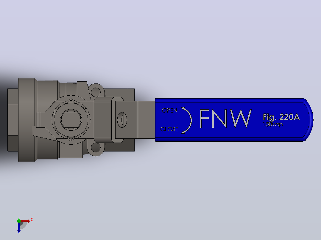FNW-FNW220ASED二片式内螺纹球阀俯视图