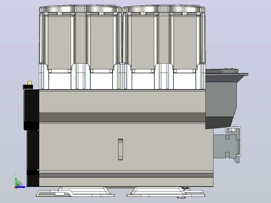 NC2-400-4P交流接触器三维模型202406左视图