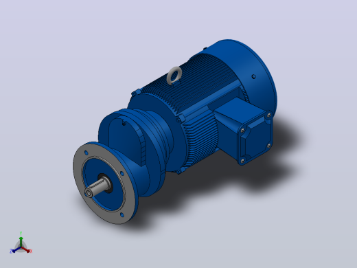 RXF37法兰轴伸式安装斜齿轮减速机RX37-Y0.55-4P-80-M1-0°-Φ160正等轴测缩略图