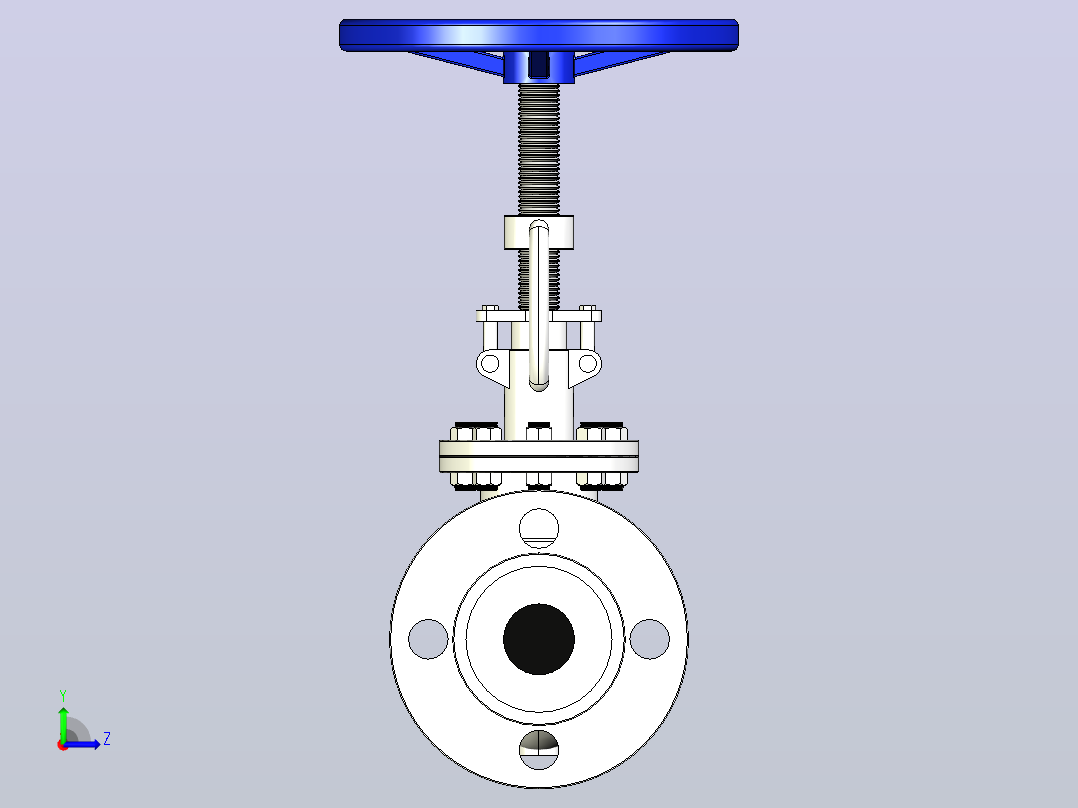 J41W-40R法兰连接截止阀[J41W-40R]DN32左视图