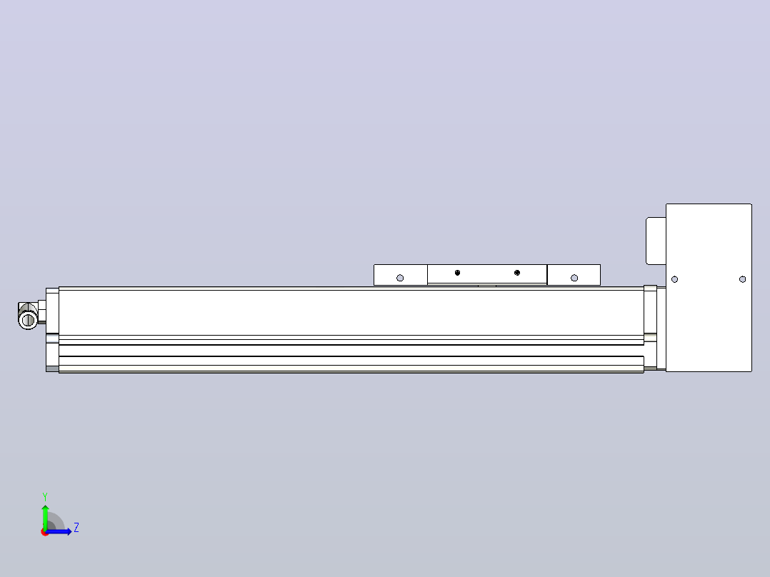 MCB14无尘皮带滑台[MCB14-L40-200-LU-P20-C3]左视图