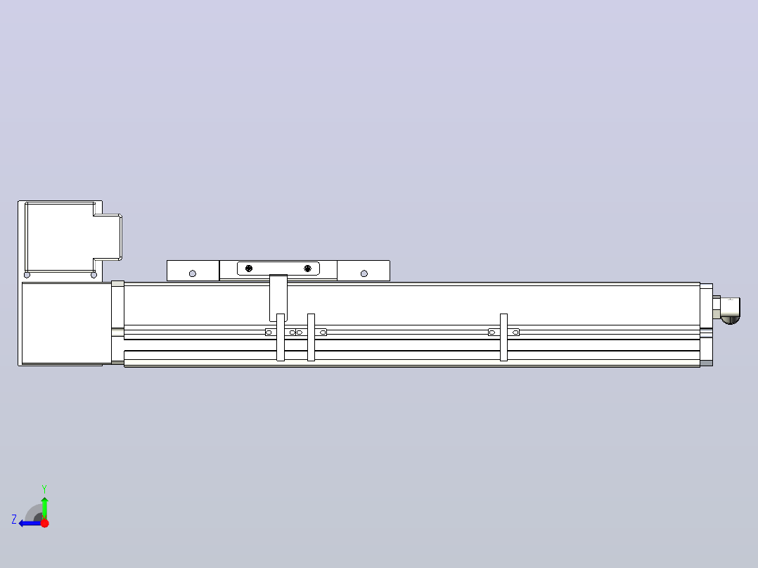 MCB14无尘皮带滑台[MCB14-L40-200-LU-P20-C3]右视图