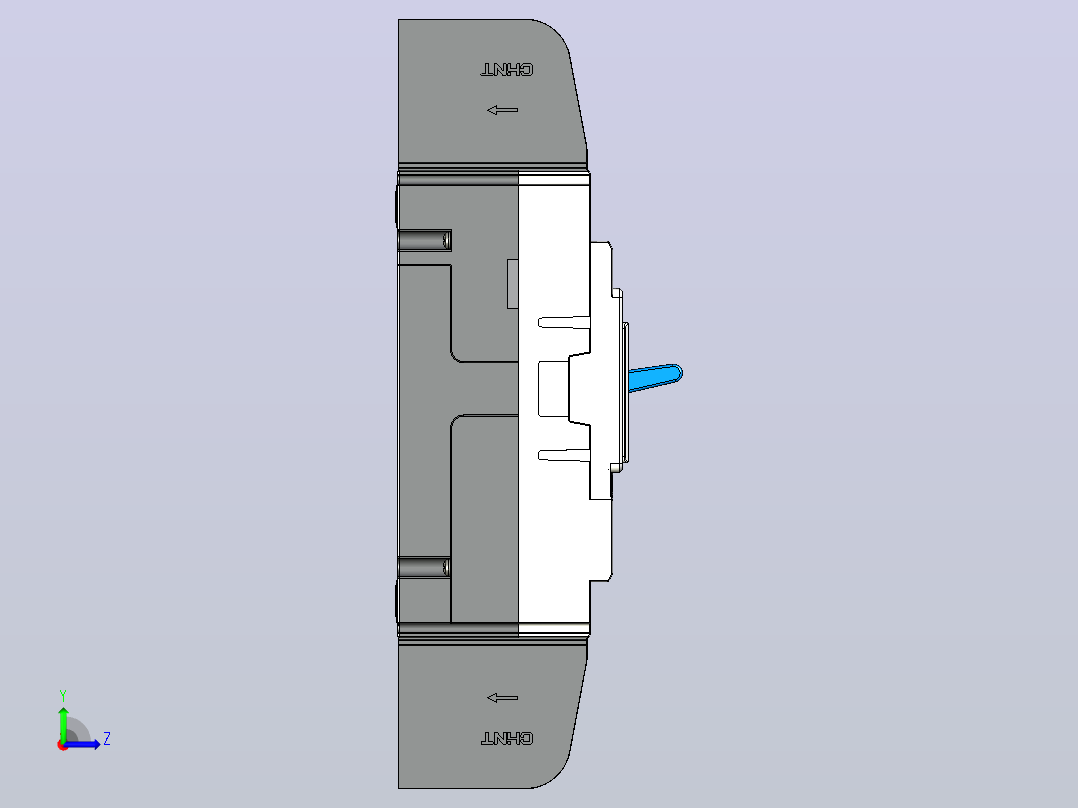NM5-125F 3P塑料外壳式断路器三维模型202209左视图