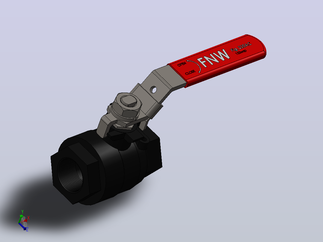 FNW-FNW221ACJ二片式内螺纹球阀主视图