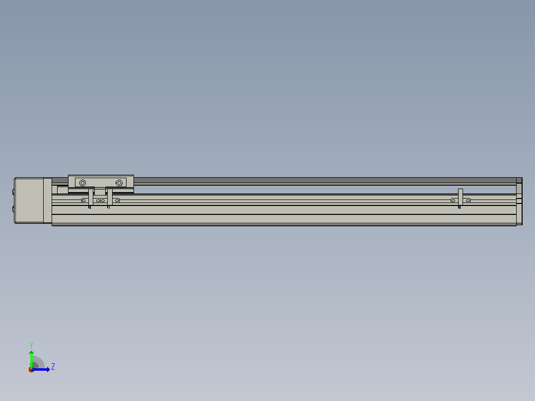 SYS12-BR-450-200W滚珠花健、支撑座、滚珠丝杠、交叉导轨、直线模组.STEP左视图