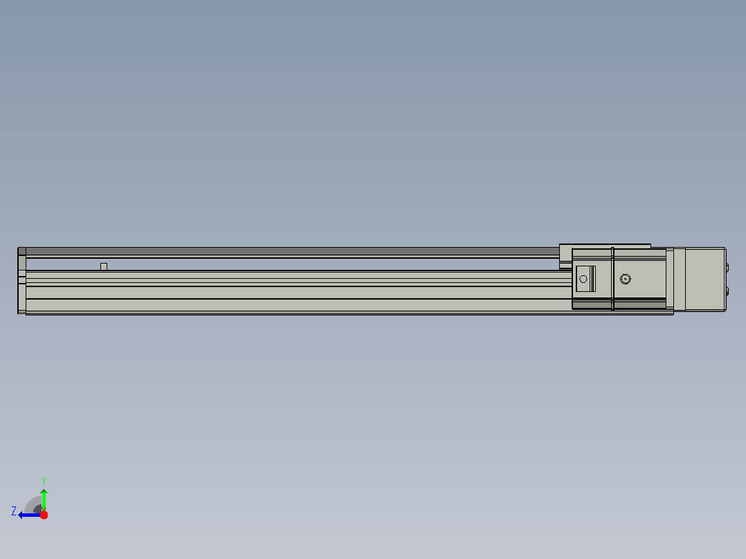 SYS12-BR-450-200W滚珠花健、支撑座、滚珠丝杠、交叉导轨、直线模组.STEP右视图