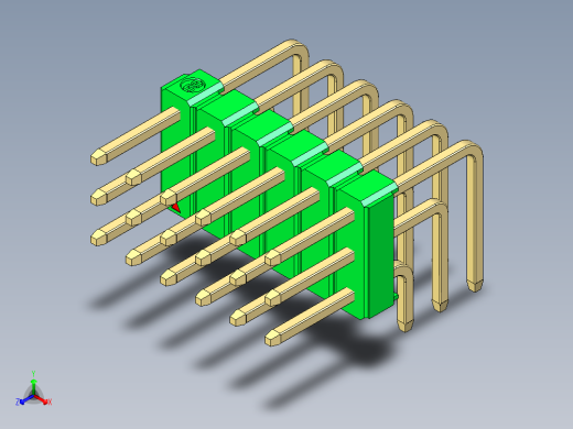 彩色公排针 100mil 2.54mm 系列-DS1022_green_3x06p_100mil_TypeD_rev1.0